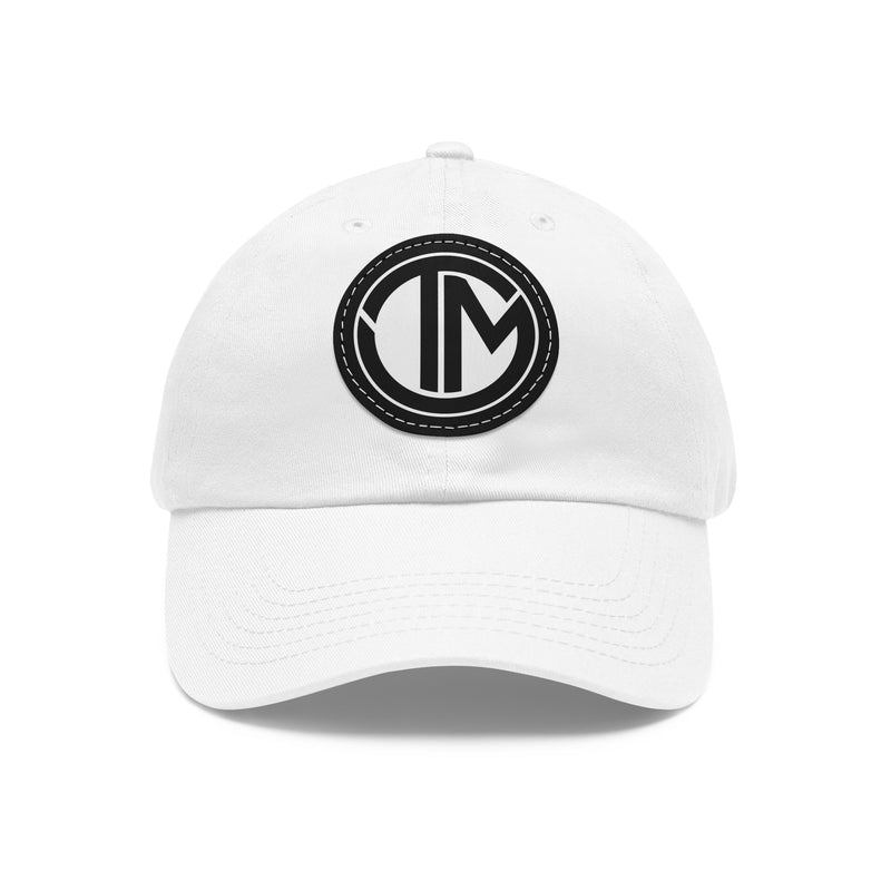 White + Black TM Emblem Dad Hat (Round Patch)