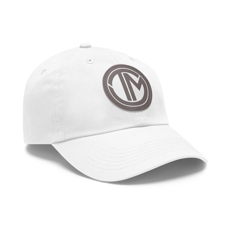 White + Grey TM Emblem Dad Hat (Round Patch)