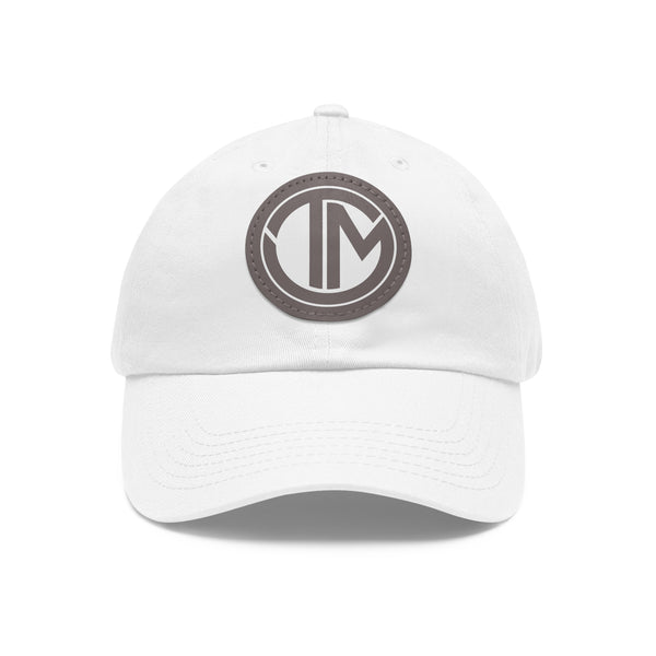 White + Grey TM Emblem Dad Hat (Round Patch)