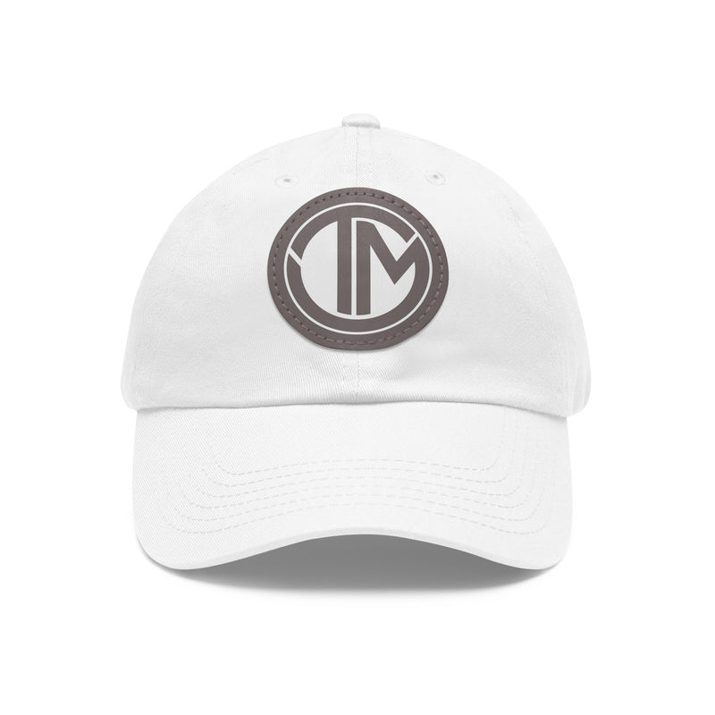 White + Grey TM Emblem Dad Hat (Round Patch)