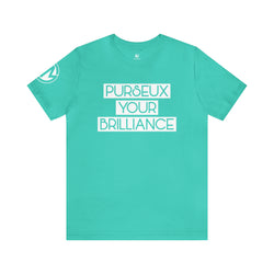 Teal + White PURSEUX Tee