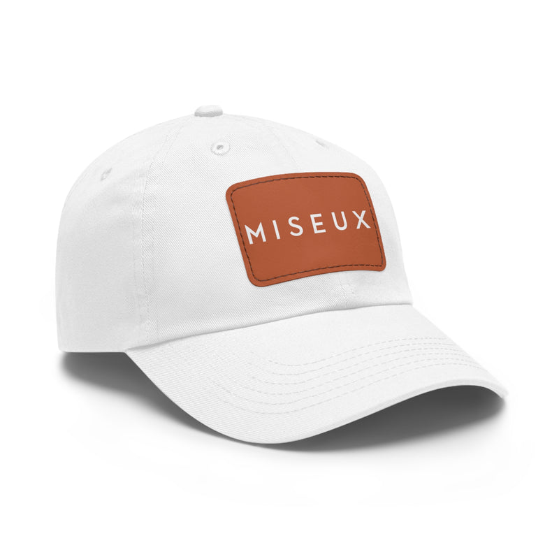 White Miseux Dad Hat (Rectangular Patch)