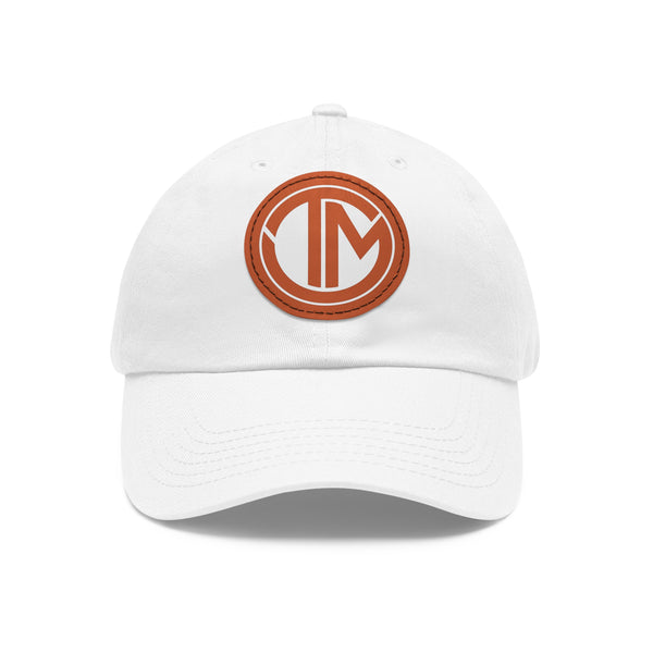 White + Brown TM Emblem Dad Hat (Round Patch)